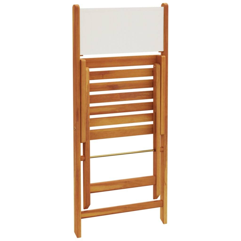 8 pcs Chaises de jardin | Chaise d'extérieur pliantes tissu et bois massif - Image 7