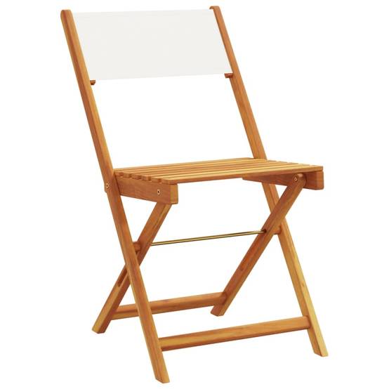 8 pcs Chaises de jardin | Chaise d'extérieur pliantes tissu et bois massif - Image 3