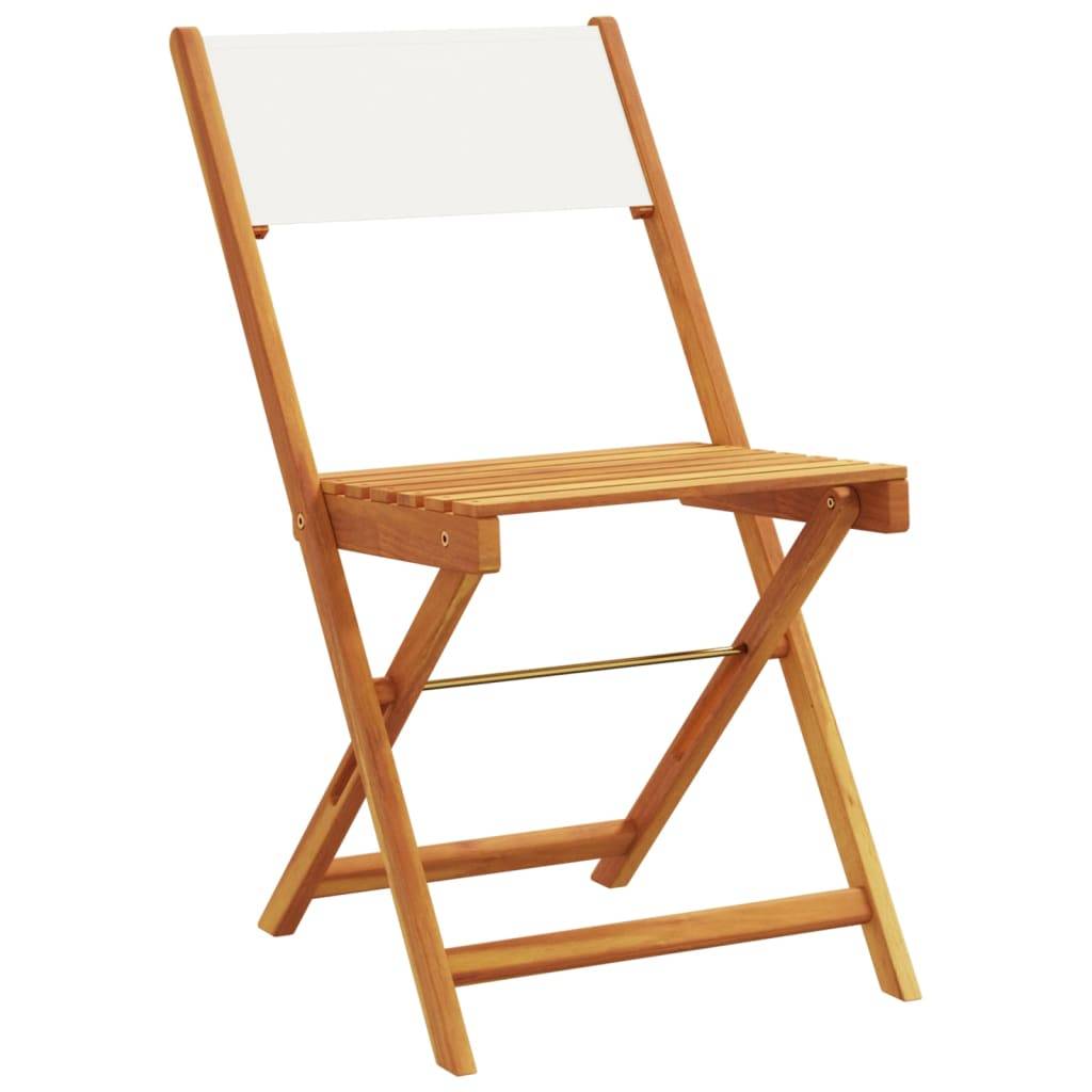 8 pcs Chaises de jardin | Chaise d'extérieur pliantes tissu et bois massif - Image 3