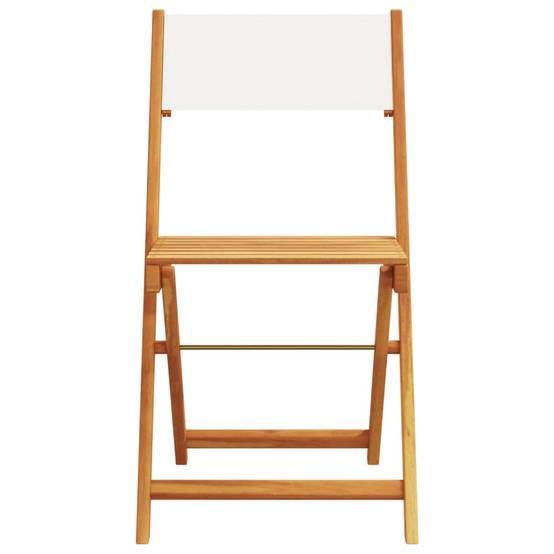 8 pcs Chaises de jardin | Chaise d'extérieur pliantes tissu et bois massif - Image 4