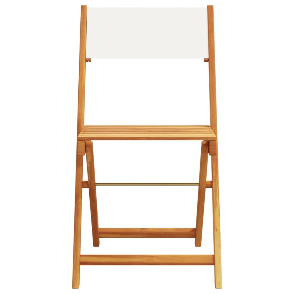 8 pcs Chaises de jardin | Chaise d'extérieur pliantes tissu et bois massif - Image 4