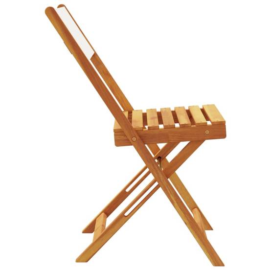 8 pcs Chaises de jardin | Chaise d'extérieur pliantes tissu et bois massif - Image 5