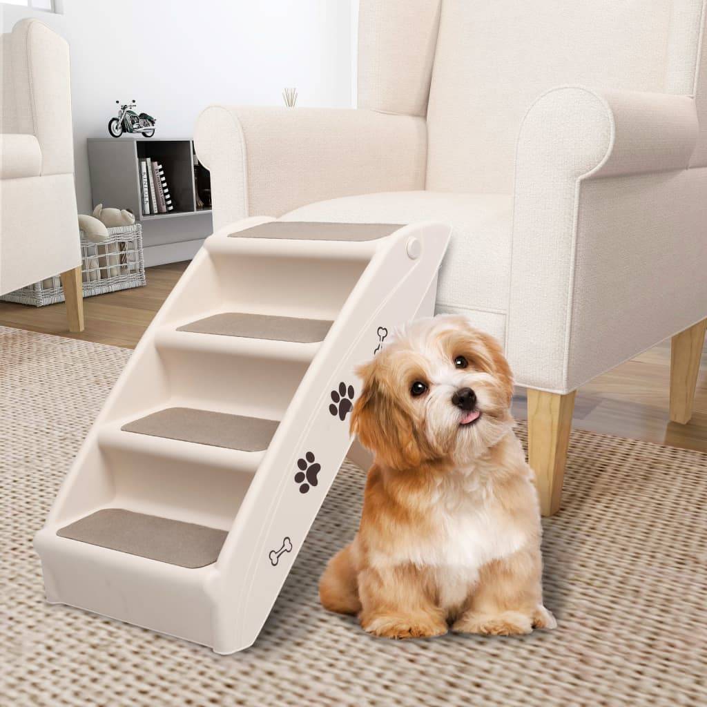 Vidaxl - Escaliers pliables pour chiens Crème 62x40x49,5 cm vidaXL 170984