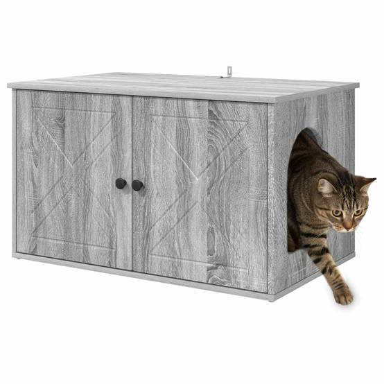 Chatiere bois gris 85 x 55 x 50,5 cm - Prolenta premium p369.4 - Image 3