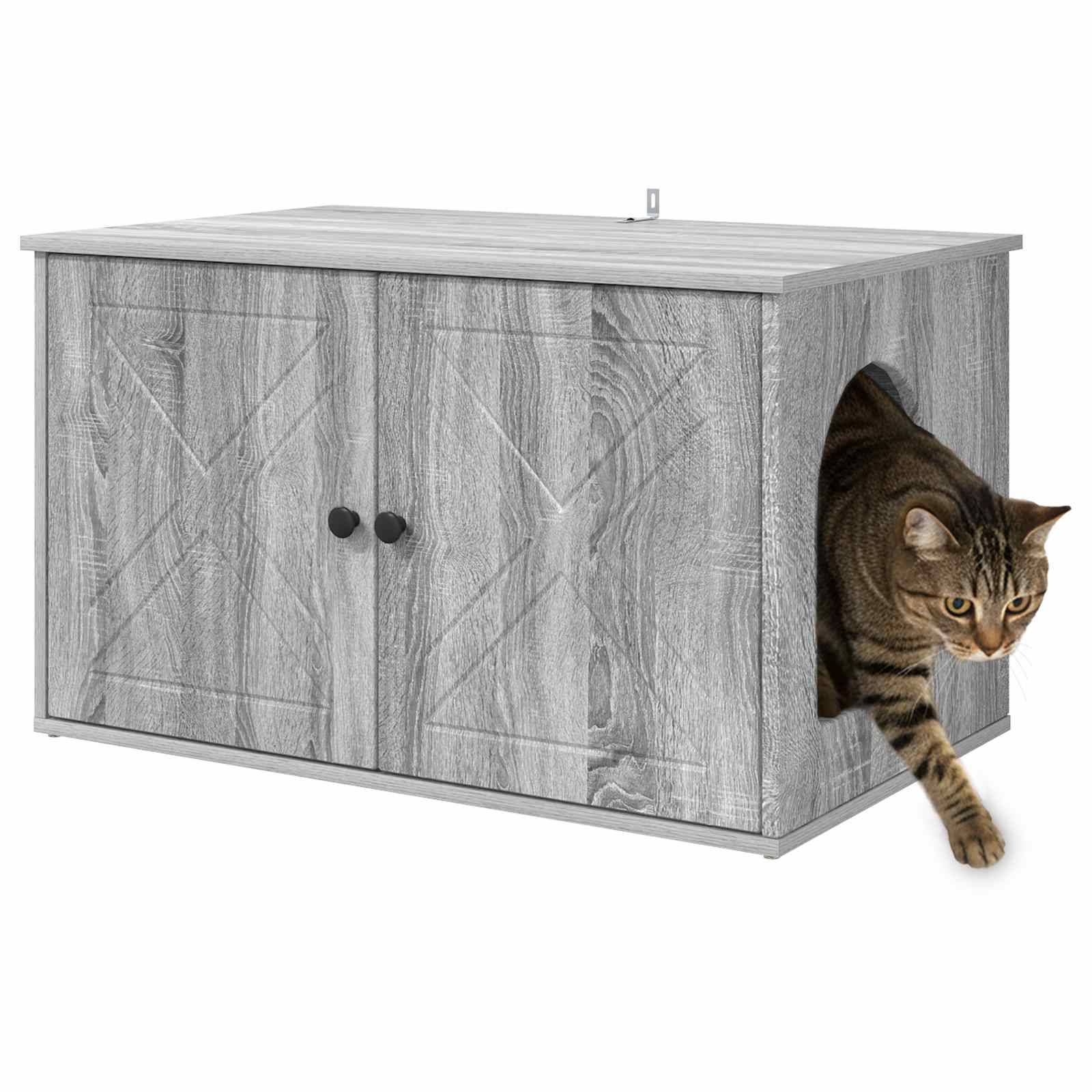 Chatiere bois gris  85 x 55 x 50,5 cm  - Prolenta premium p369.4 - Image 3