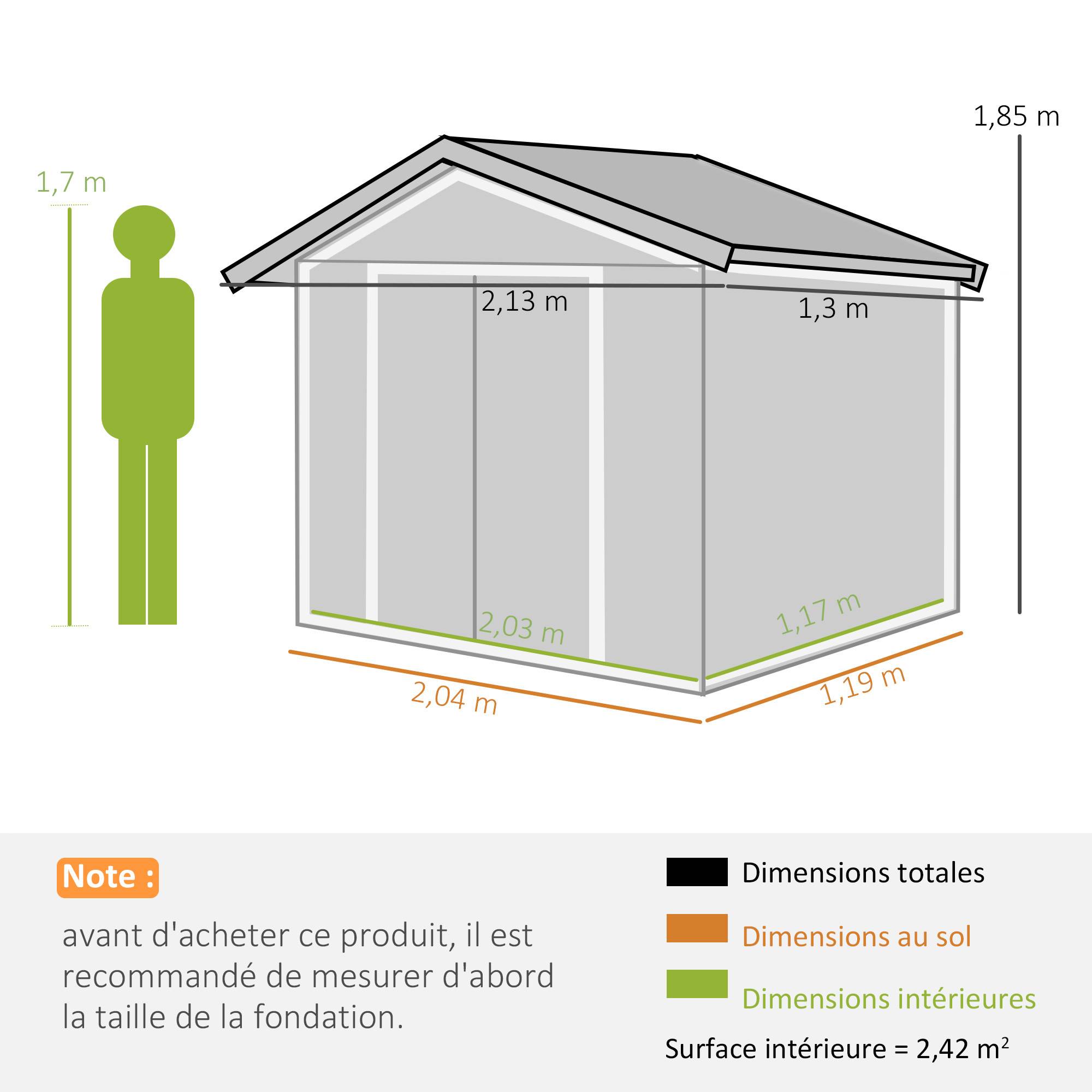 ComfortXL - Abri de jardin tôle acier aménagement extérieur stockage outils 213x130cm marron - ComfortXL Outdoor Living - Image 5