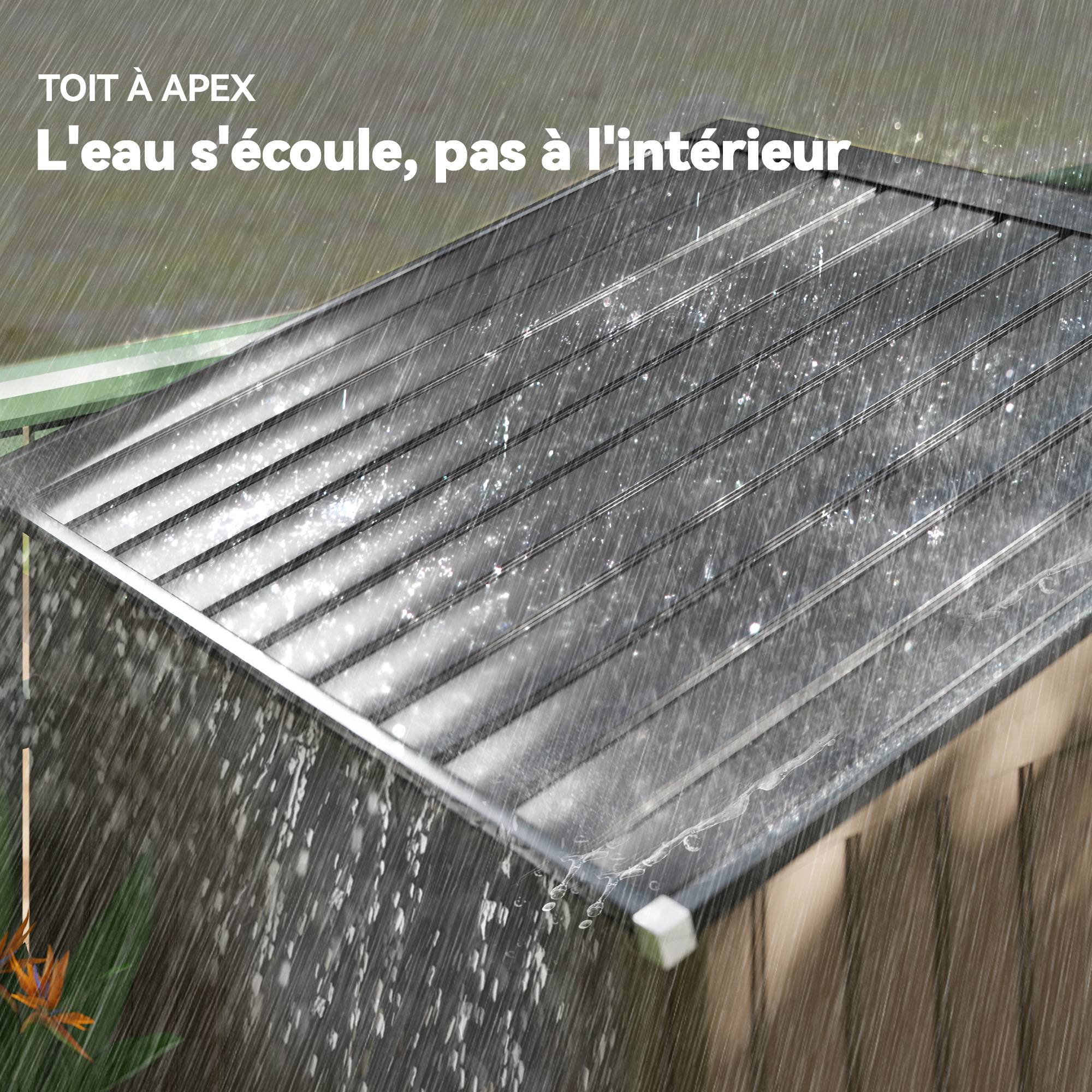 ComfortXL - Abri de jardin tôle acier aménagement extérieur stockage outils 213x130cm marron - ComfortXL Outdoor Living - Image 9