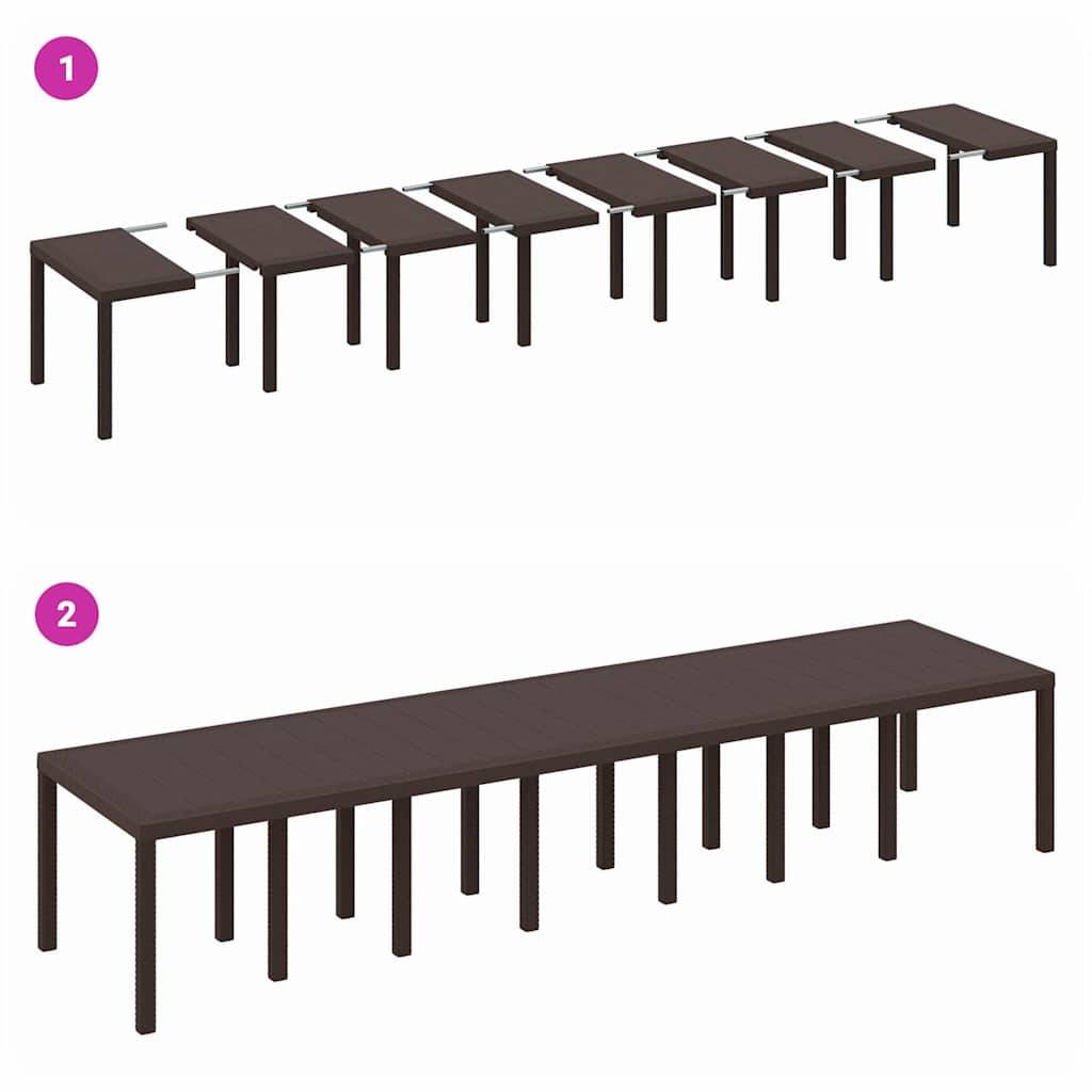 ComfortXL - Table et Chaises de Jardin 14 Places en Résine Tressée Ensemble Complet 23 Pièces Marron – ComfortXL Outdoor Living - Image 7