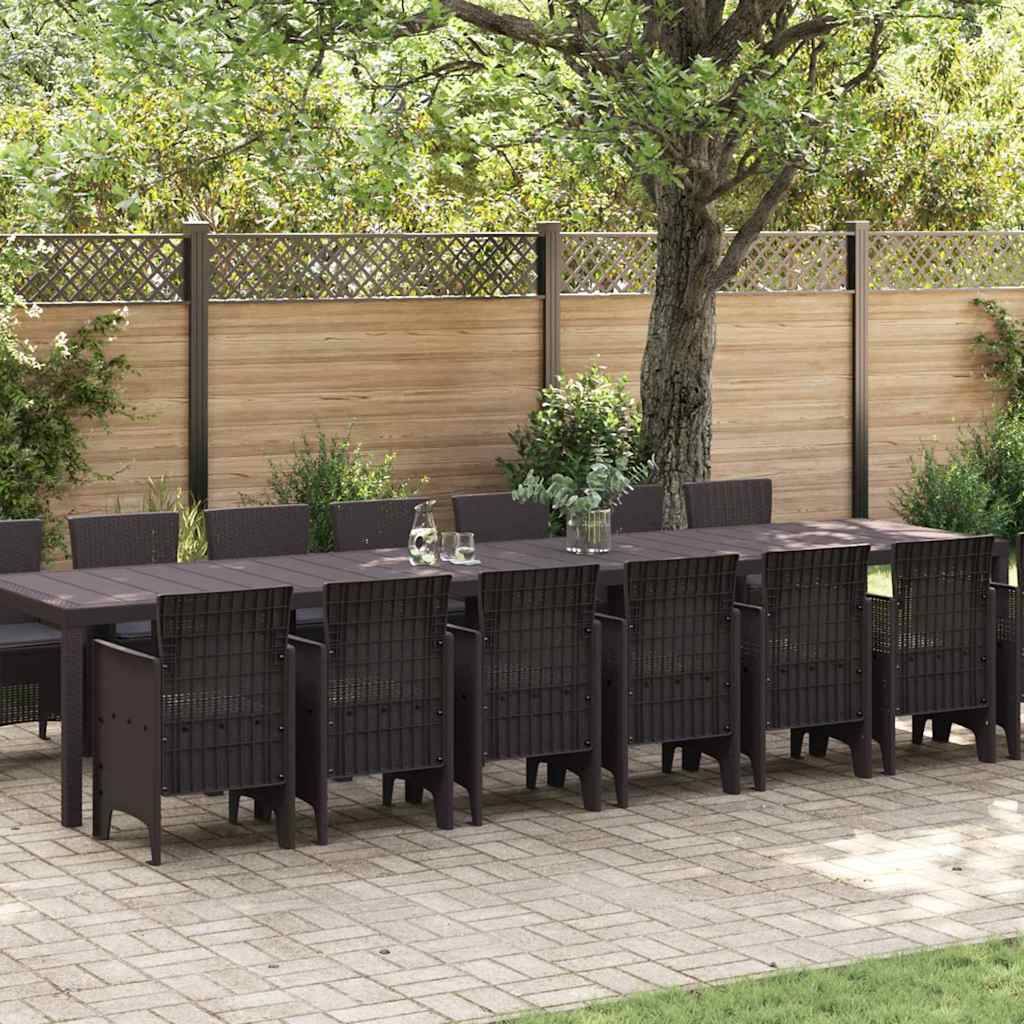 ComfortXL - Table et Chaises de Jardin 14 Places en Résine Tressée Ensemble Complet 23 Pièces Marron – ComfortXL Outdoor Living - Image 1