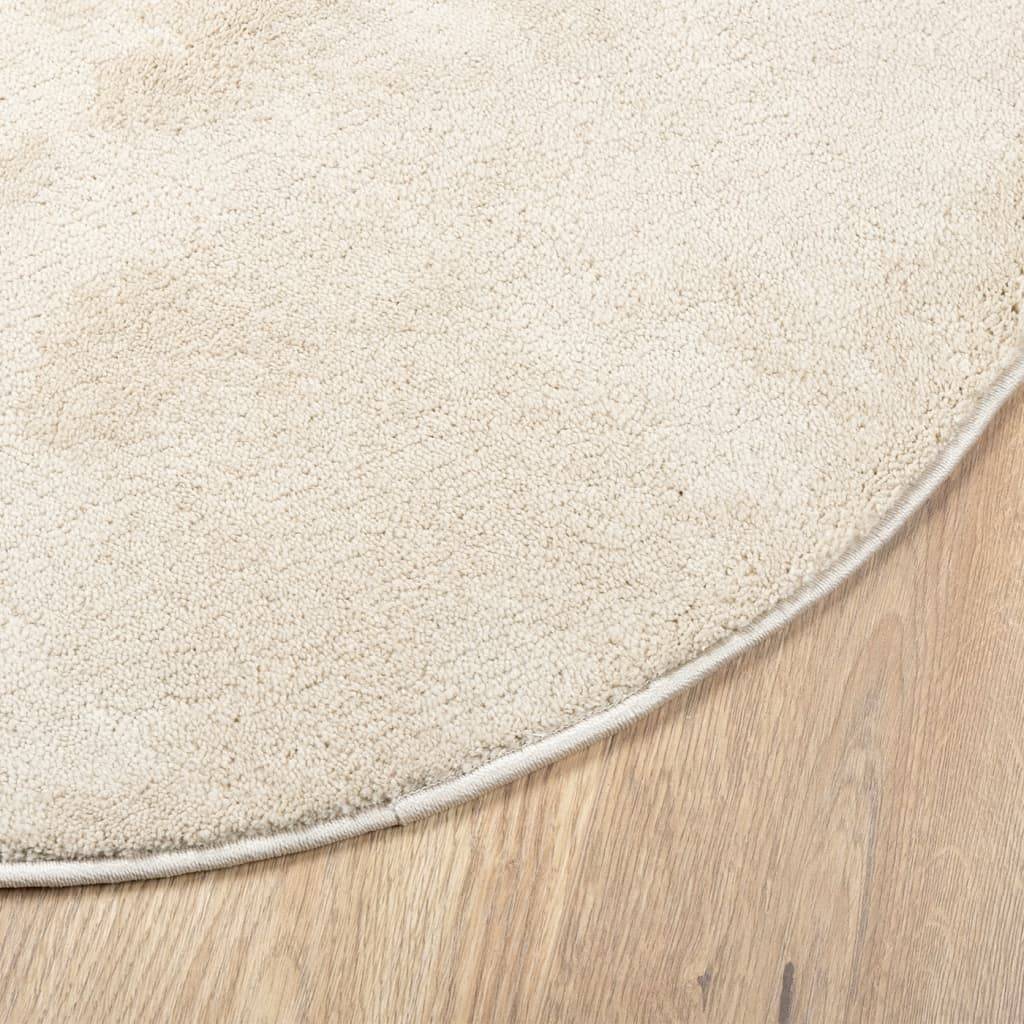Tapis Rond Highdi 140 Cm – Moderne Beige – Antidérapant – Intérieur/extérieur – Salon, Chambre, Balcon