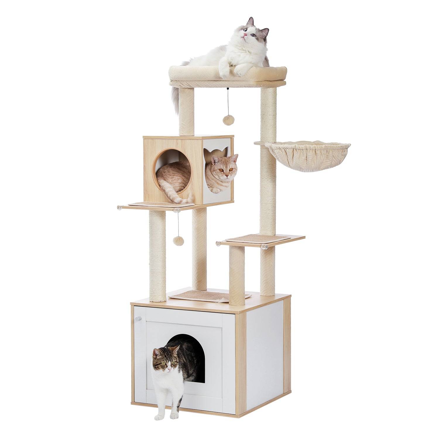 Pawzroad - Arbre à Chat Moderne en Bois 144 cm Noir PAWZ Road - Image 2