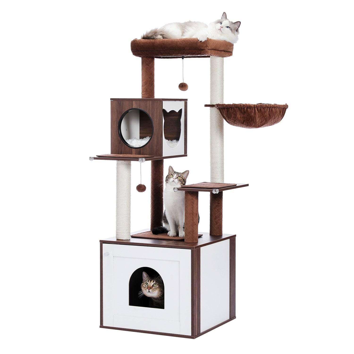 Pawzroad - Arbre à Chat Moderne en Bois 144 cm Noir PAWZ Road - Image 3