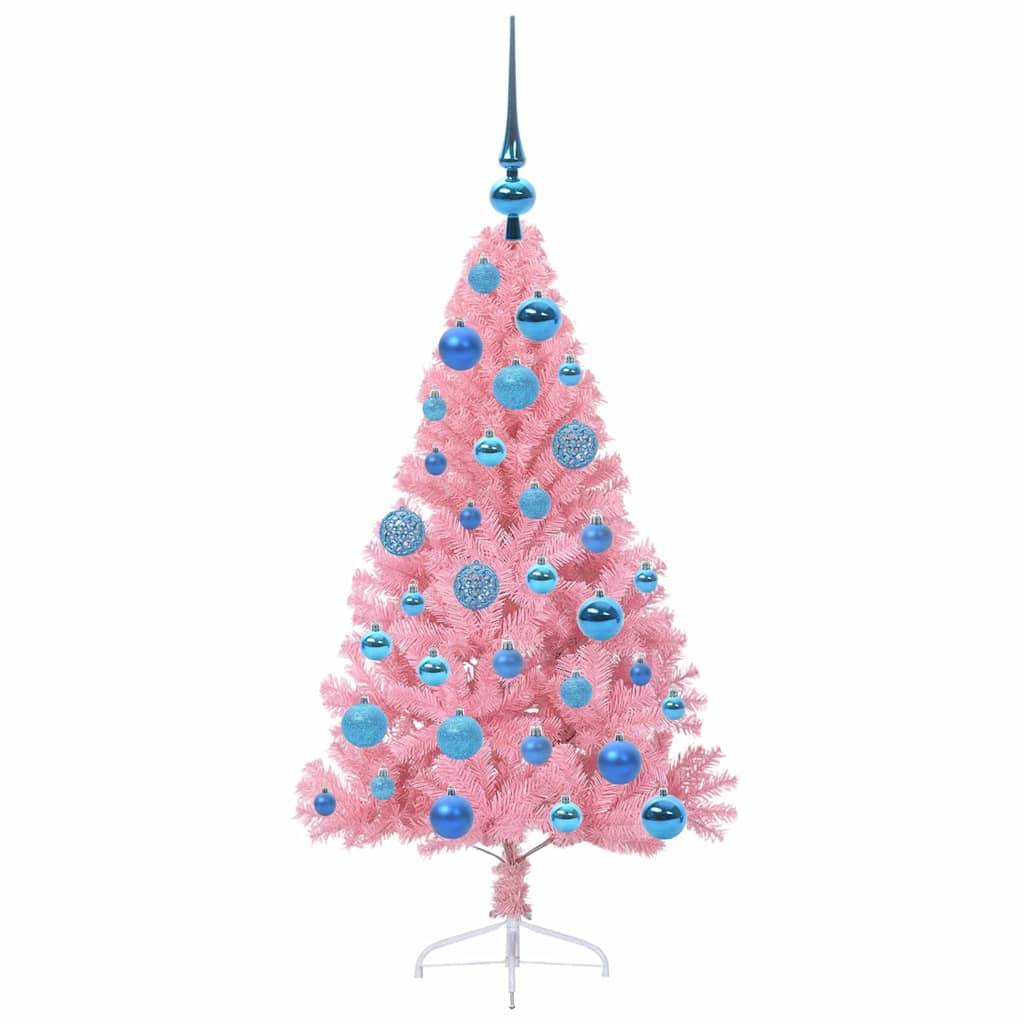 Vidaxl - Sapin de Noël artificiel pré-éclairé Rose 120 cm PVC vidaXL 3397057 - Image 5