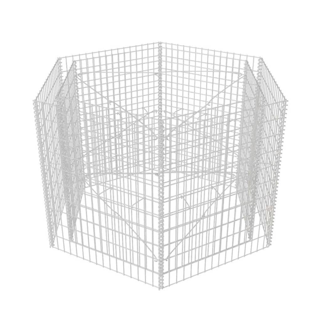 Helloshop26 - Jardinière lit surélevé plantes fleurs jardin à gabion hexagonale 160 x 140 x 100 cm - Imagen 2