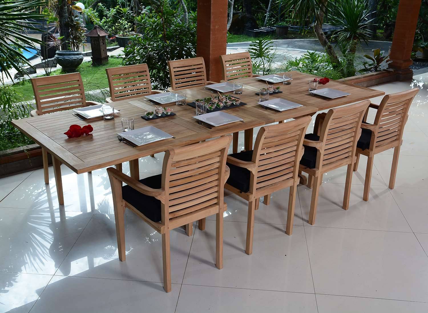Salon de jardin en teck massif Alifax, 8 places - TECK'Attitude - Imagen 3