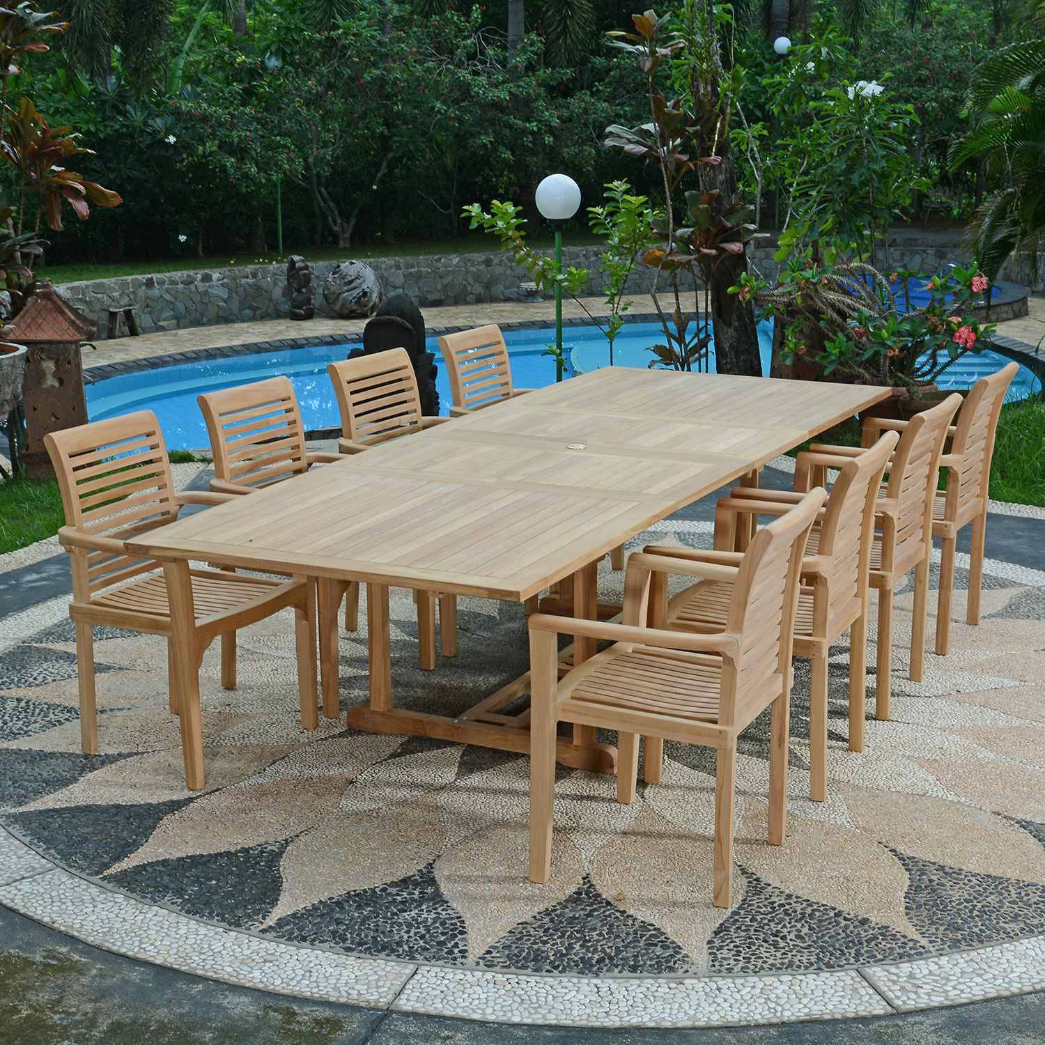 Salon de jardin en teck massif Alifax, 8 places - TECK'Attitude - Imagen 2