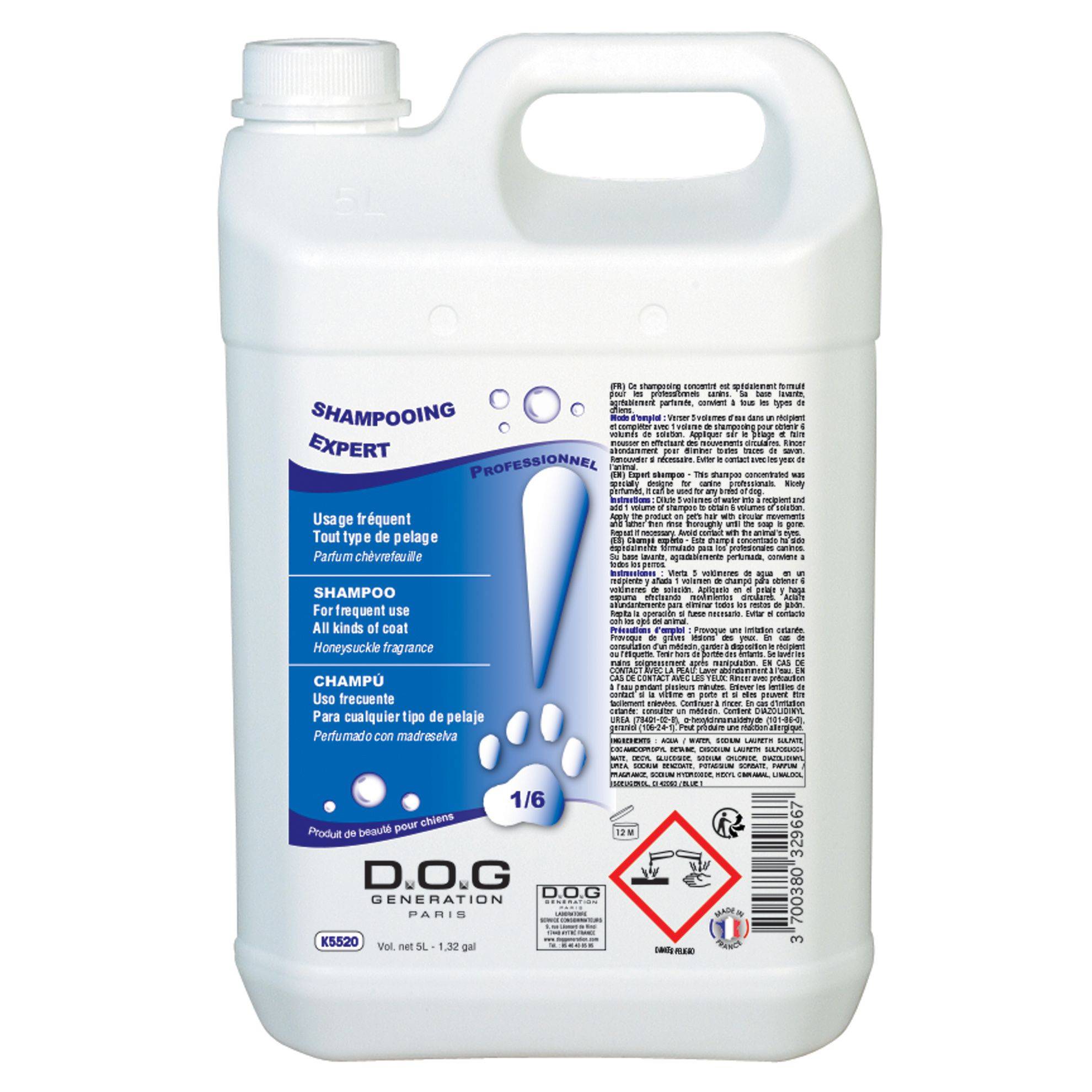 Shampooing Expert Dog Generation : 5 litres DOG GENERATION