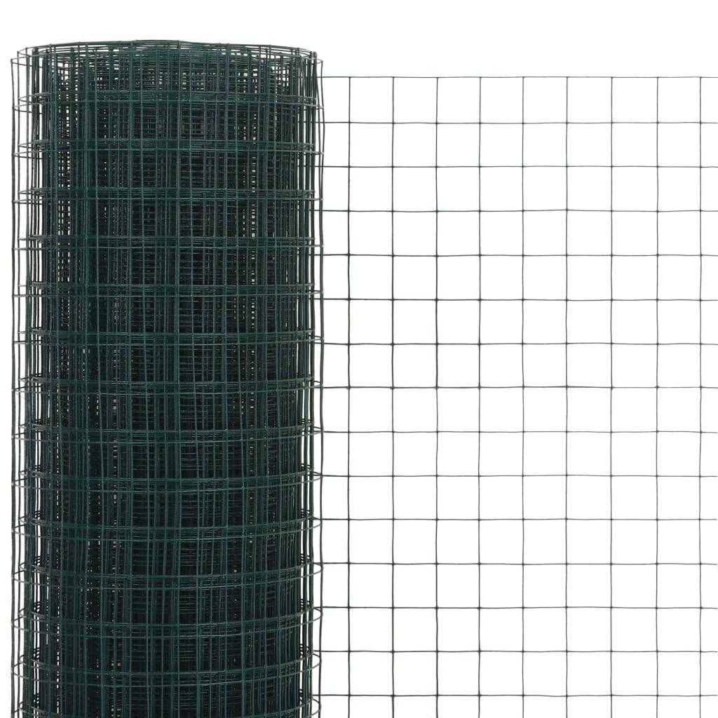 ComfortXL - Rouleau Grillage Poule Acier PVC Potager Enclos Lapin Maille Fine 25x0,5m Vert - ComfortXL Outdoor Living - Image 3
