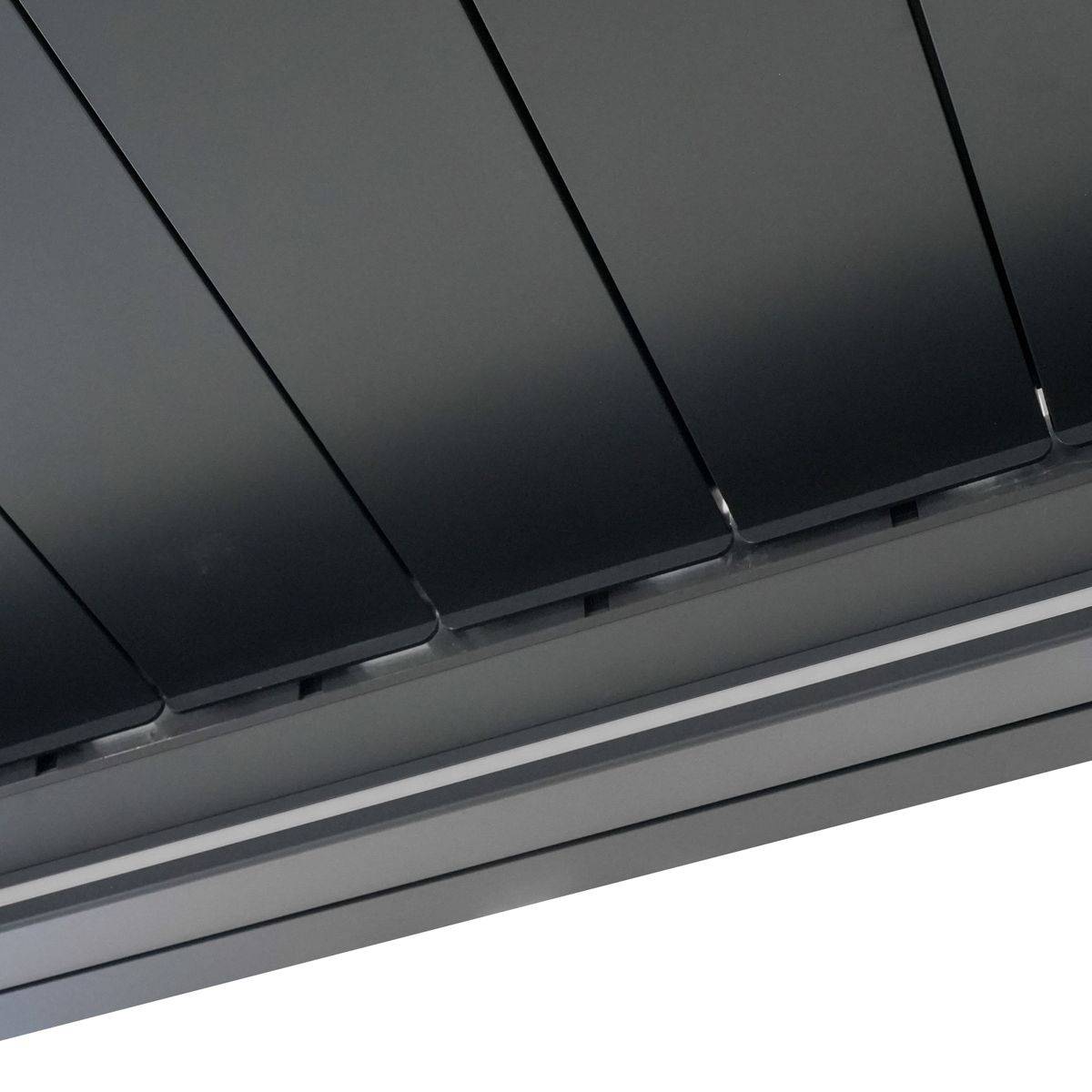 Direct Abris - Pergola Bioclimatique Adossée Motorisée 12m² 3x4m Gris Anthracite STELLAR - Eclairage Intégré - Image 10