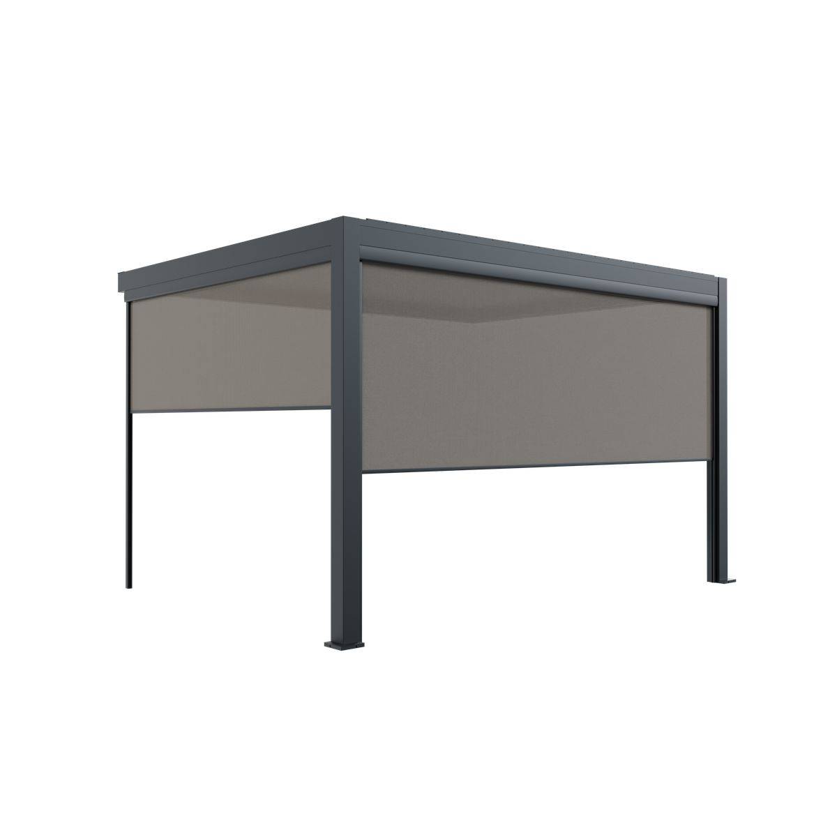 Direct Abris - Pergola Bioclimatique Adossée Motorisée 12m² 3x4m Gris Anthracite STELLAR - Eclairage Intégré - Image 6