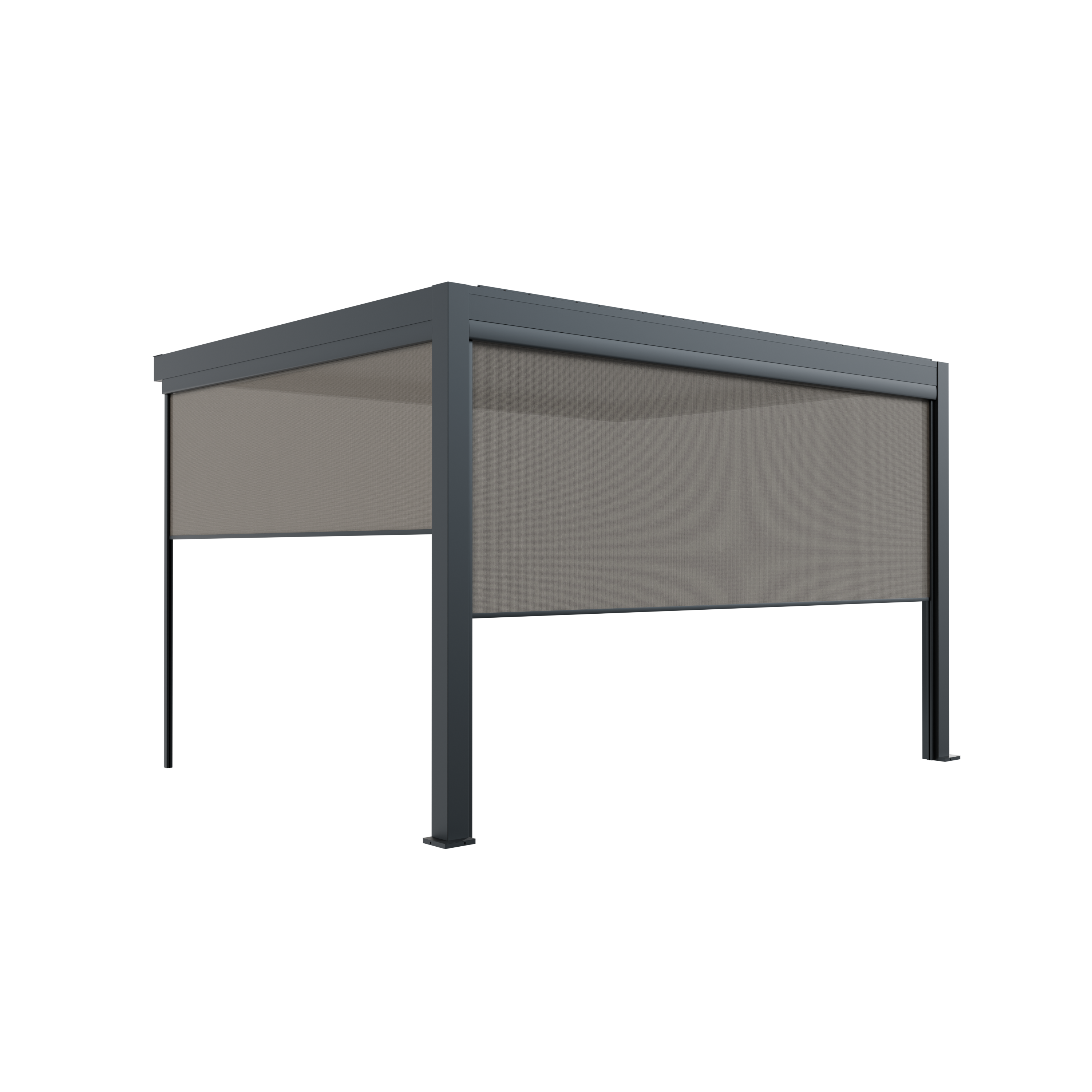 Pergola Bioclimatique Adossée Motorisée 12m² 3x4m Gris Anthracite STELLAR - Eclairage Intégré - Image 6