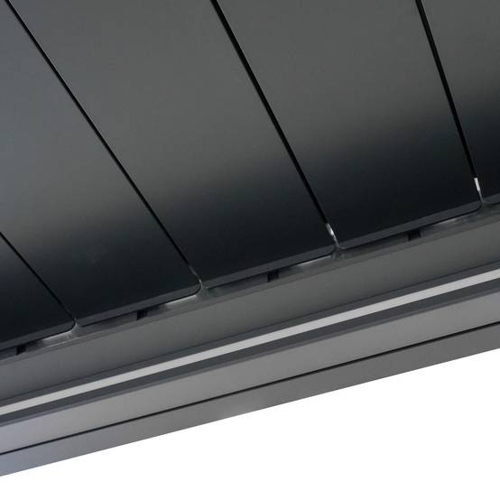 Pergola Bioclimatique Adossée Motorisée 12m² 3x4m Gris Anthracite STELLAR - Eclairage Intégré - Image 10