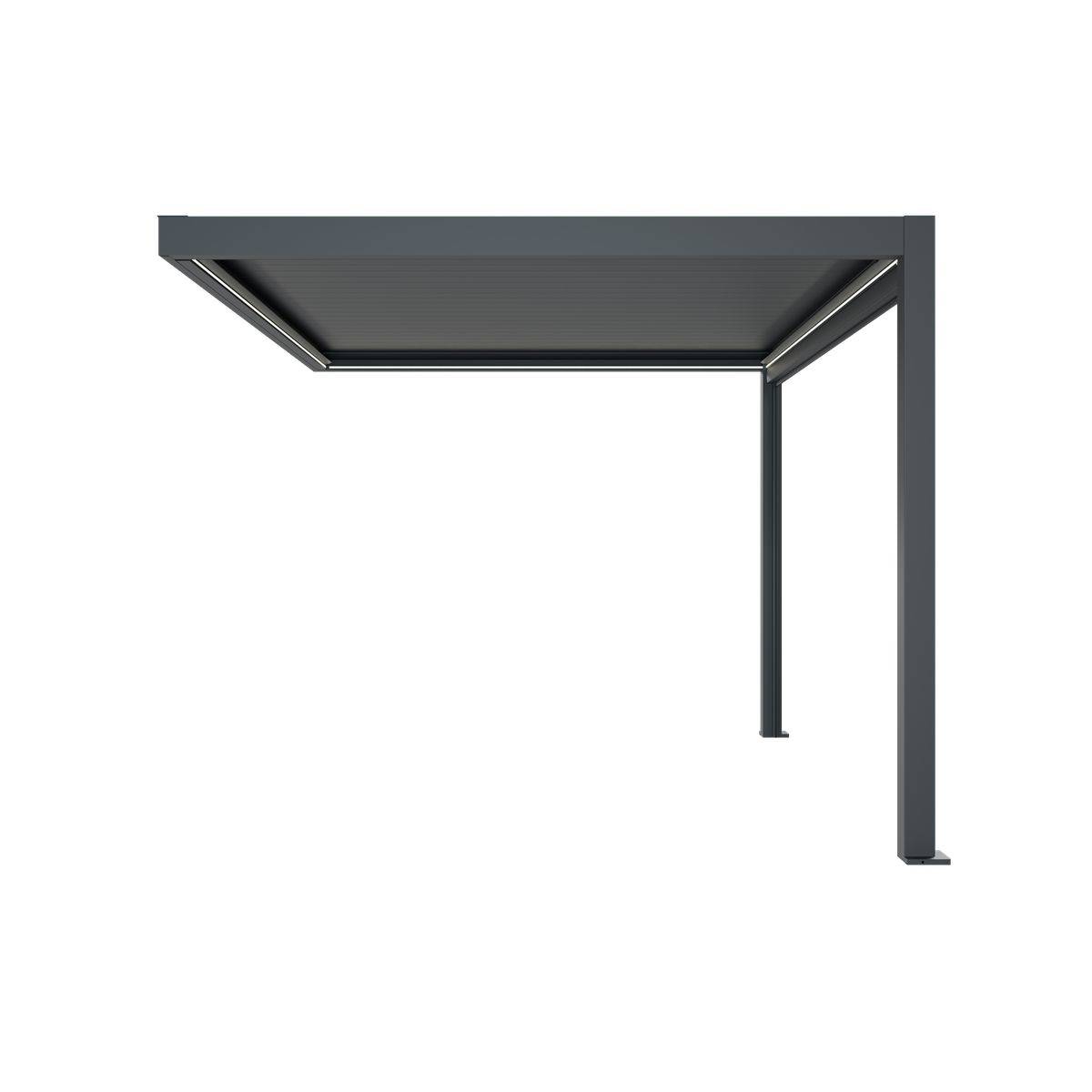 Direct Abris - Pergola Bioclimatique Adossée Motorisée 12m² 3x4m Gris Anthracite STELLAR - Eclairage Intégré - Image 5