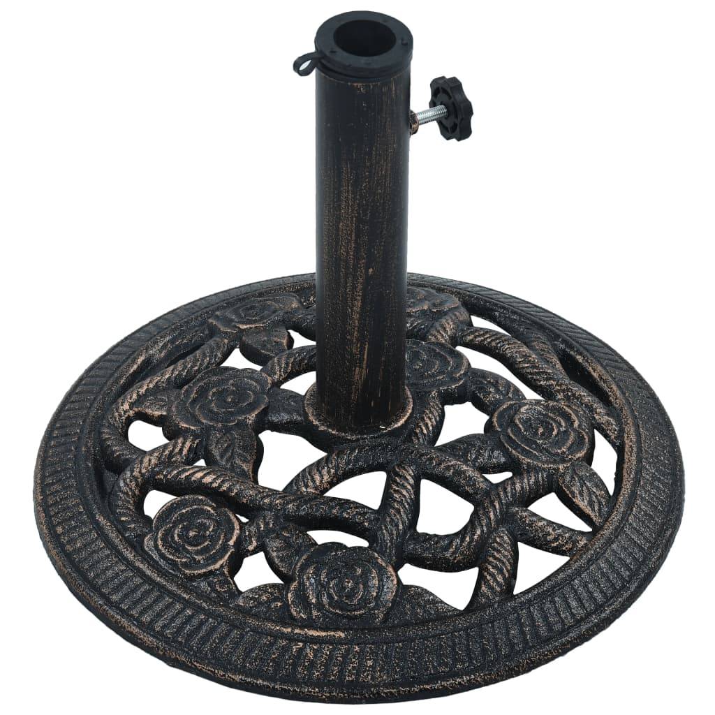 Maison Chic - Socle de parasol - accessoire parasol Noir et bronze 9 kg 40 cm Fonte - MEUBLE PRO - Image 1
