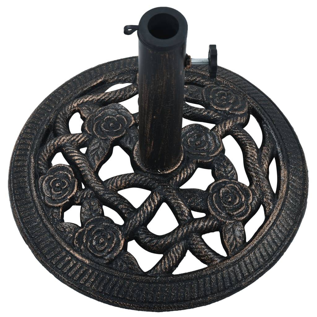 Maison Chic - Socle de parasol - accessoire parasol Noir et bronze 9 kg 40 cm Fonte - MEUBLE PRO - Image 4