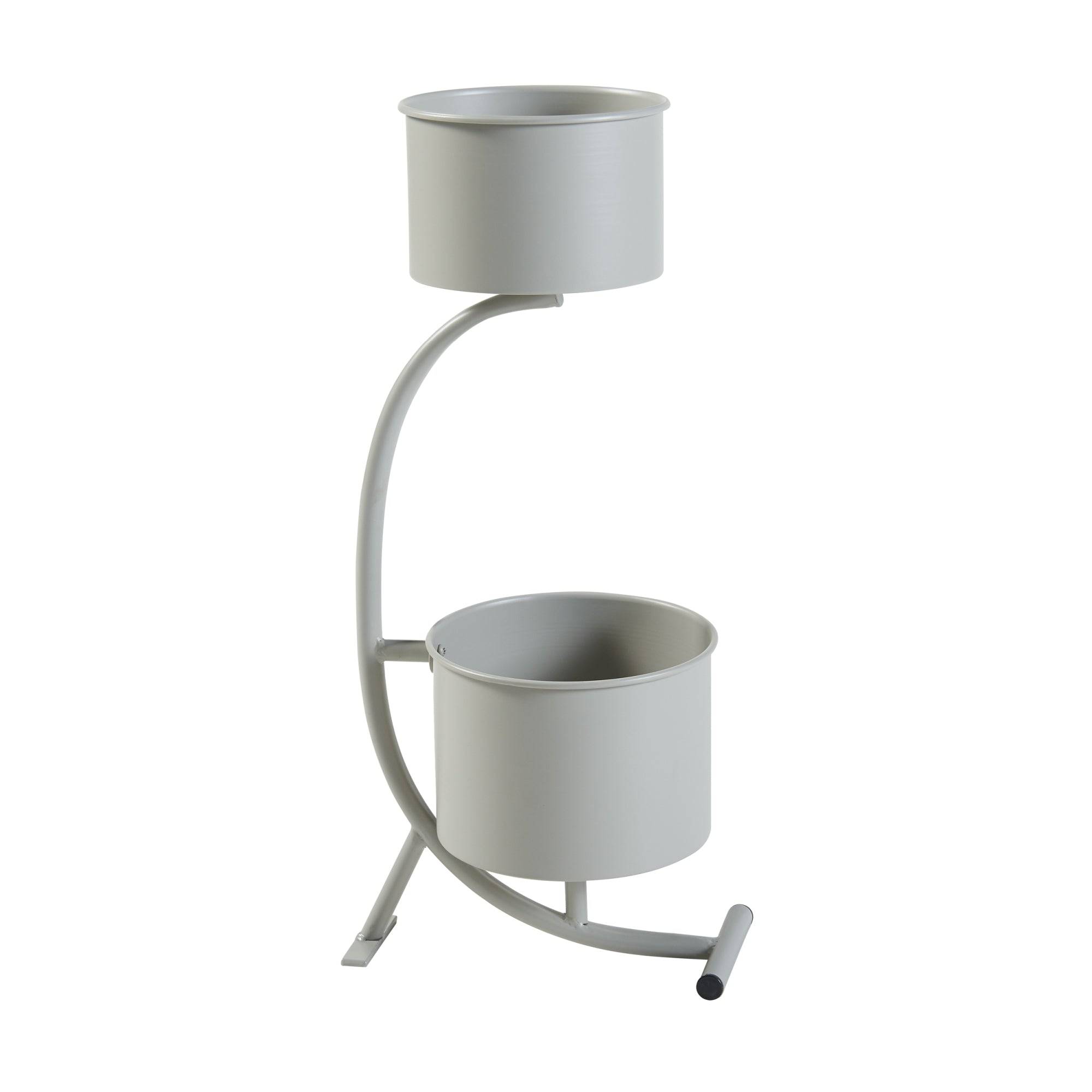 Porte-plantes style intemportel support 63 x 29 x 21 cm gris clair - Image 1