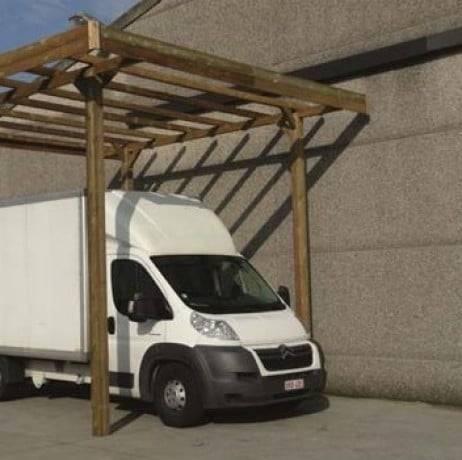 CARPORT BASE 4x5 H 4m, Ancrage A visser, Panneaux de toit Pvc - Imagen 1