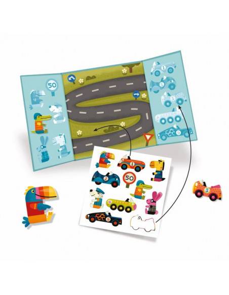 Stickers repositionnables les voitures - Djeco