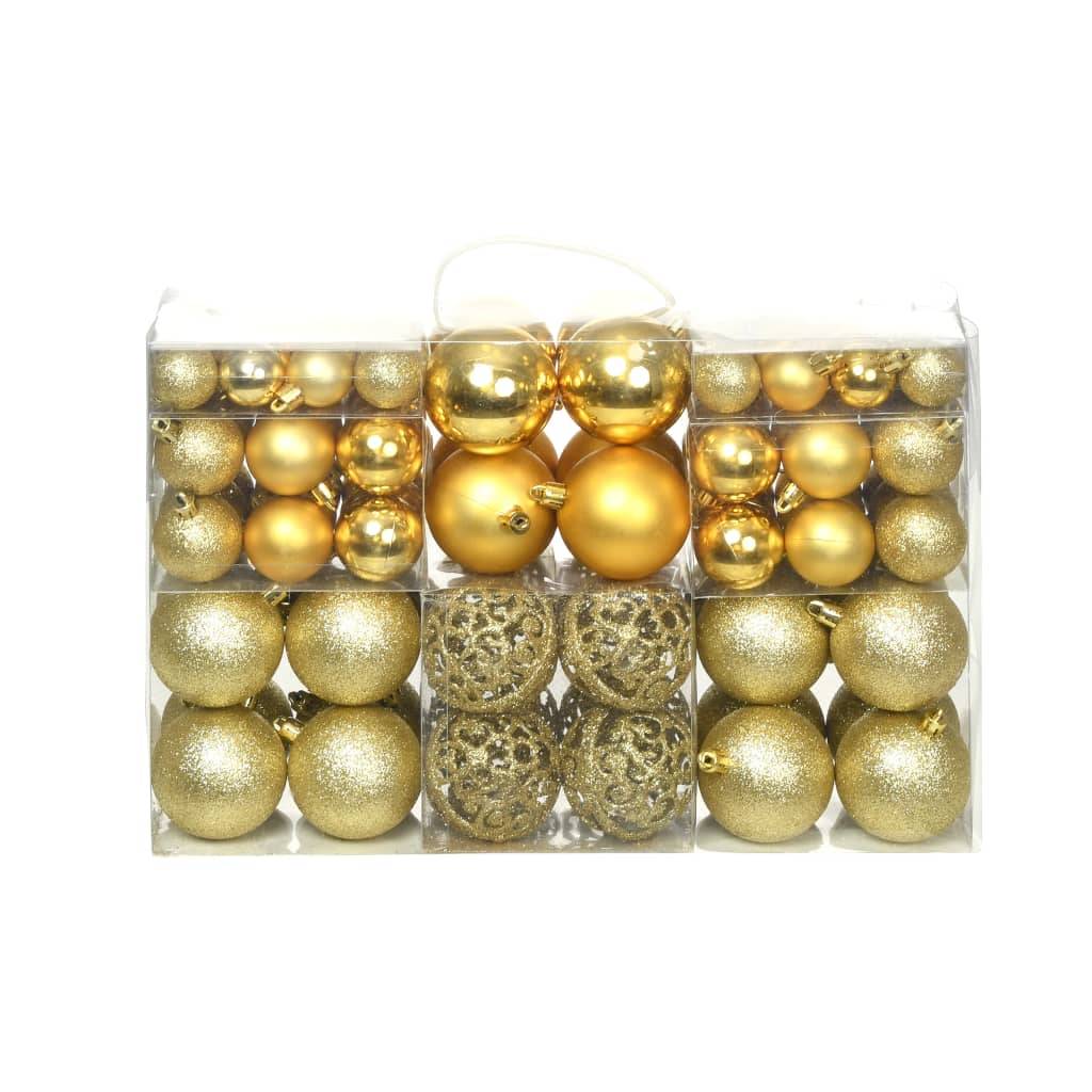 Ensemble de boules de Noël - Ornements de Noël - décorations de Noël 100 pcs 3/4/6 cm Doré - Image 2
