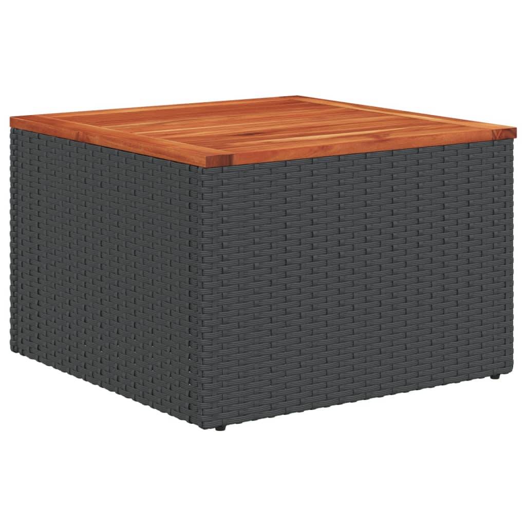 Salon de Jardin Bas Modulable 6 Pièces Résine Tressée Noire Fonction Coffre Coussins Bleus Patio – ComfortXL Outdoor Living - Image 5
