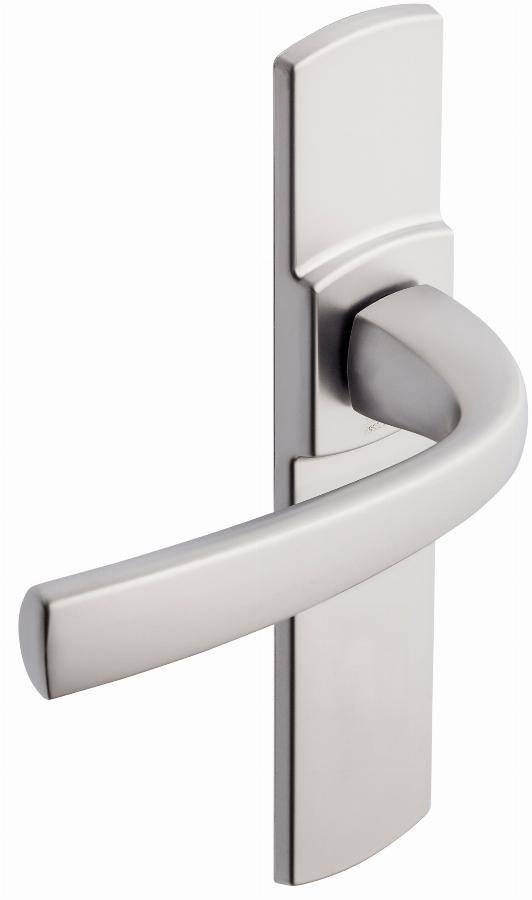 Ensemble de porte sur plaque Muze BEZAULT - Entraxe 165mm - Chrome velours - Bec de cane - 4075/6390