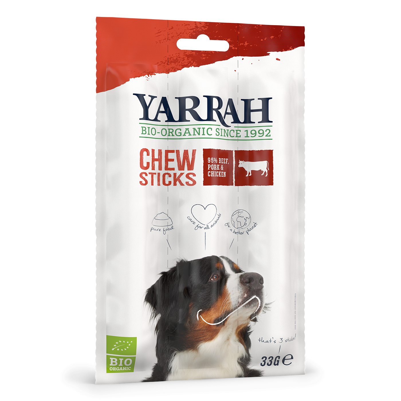 Yarrah - Bâtonnets à mâcher Bio au Boeuf pour Chien - Imagen 1