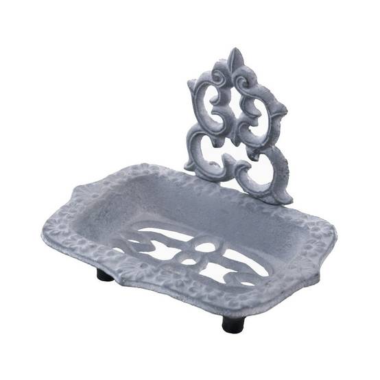 Porte savon en fonte gris 14 x 10 cm Chemin de campagne