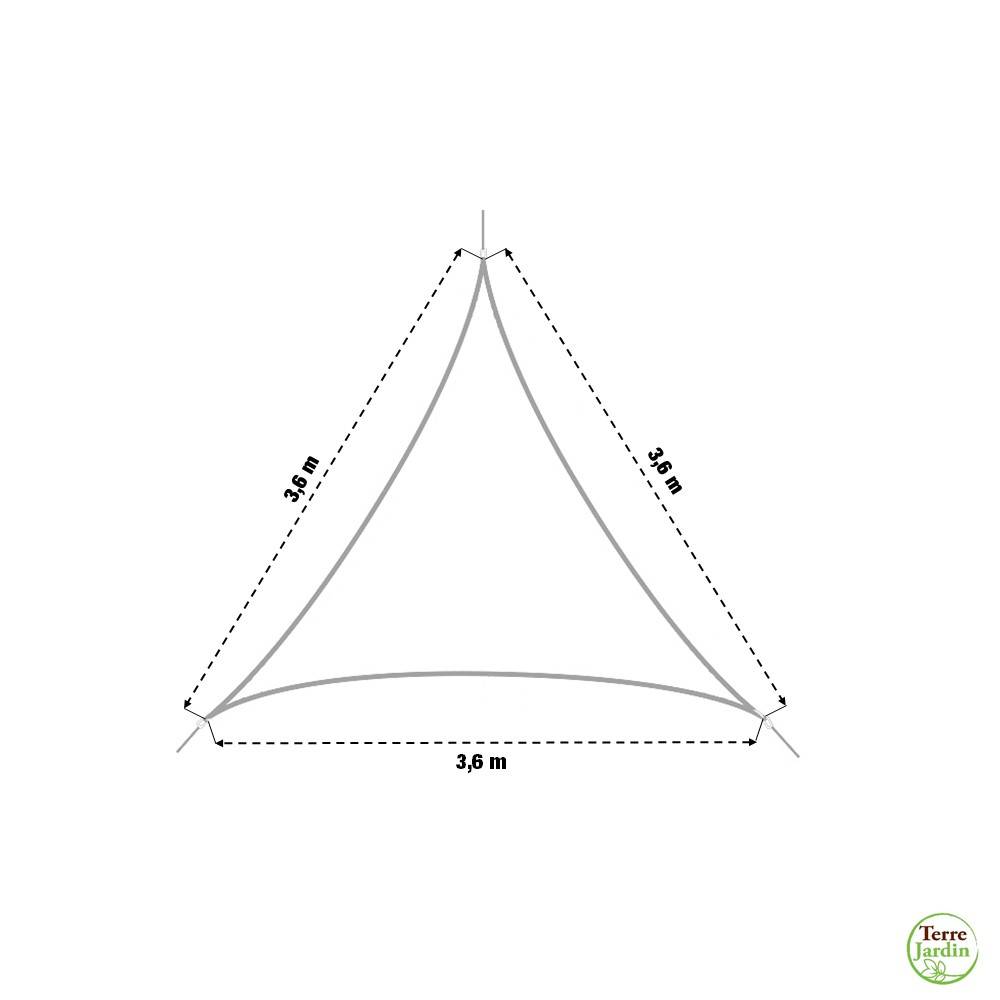 Terre Jardin - Voile d'ombrage triangulaire 3.6 mètres Ecru - Imagen 5