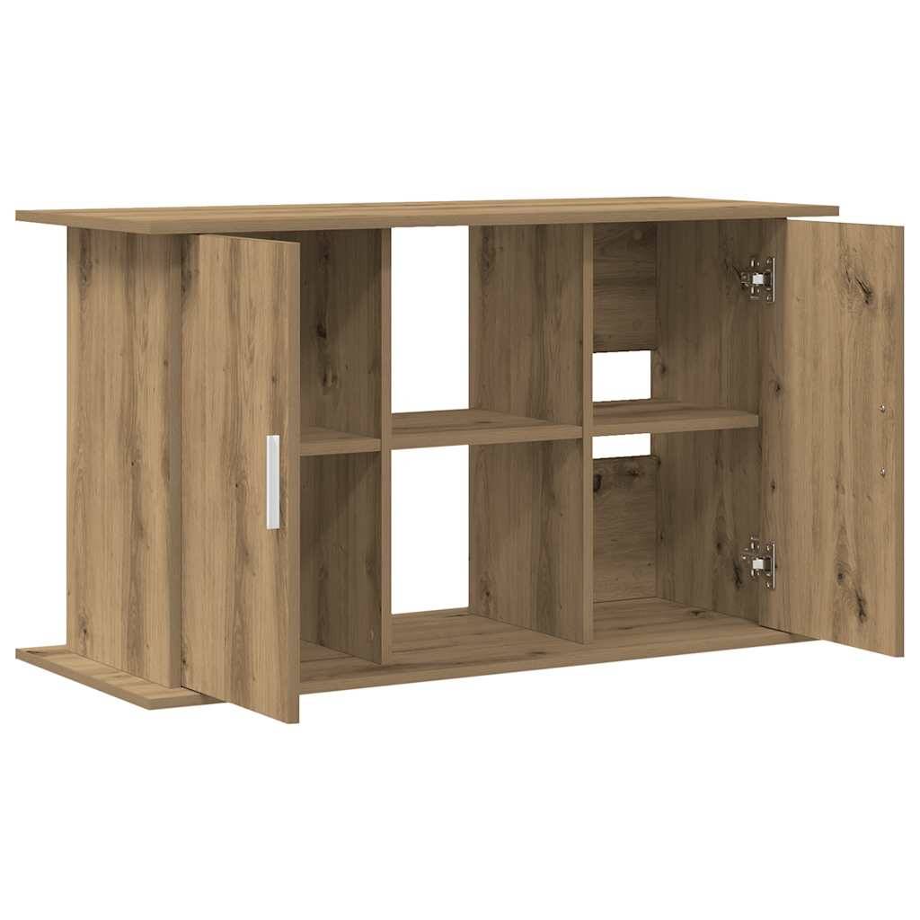 Meuble Aquarium 101cm Bois d'Ingénierie 3 Niveaux Rangement Chêne Artisanal - ComfortXL Outdoor Living - Image 7
