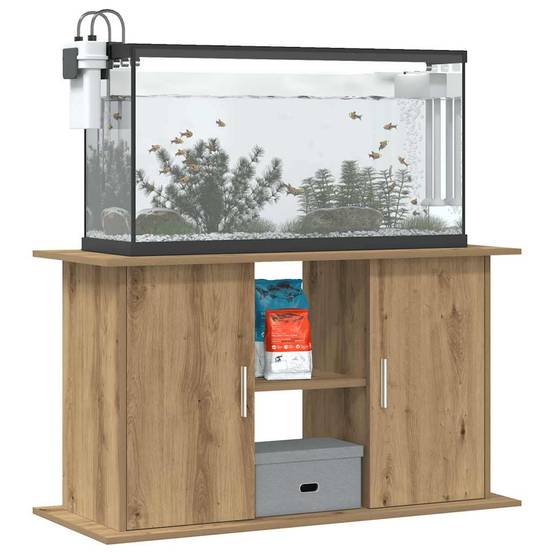 Meuble Aquarium 101cm Bois d'Ingénierie 3 Niveaux Rangement Chêne Artisanal - ComfortXL Outdoor Living - Image 3