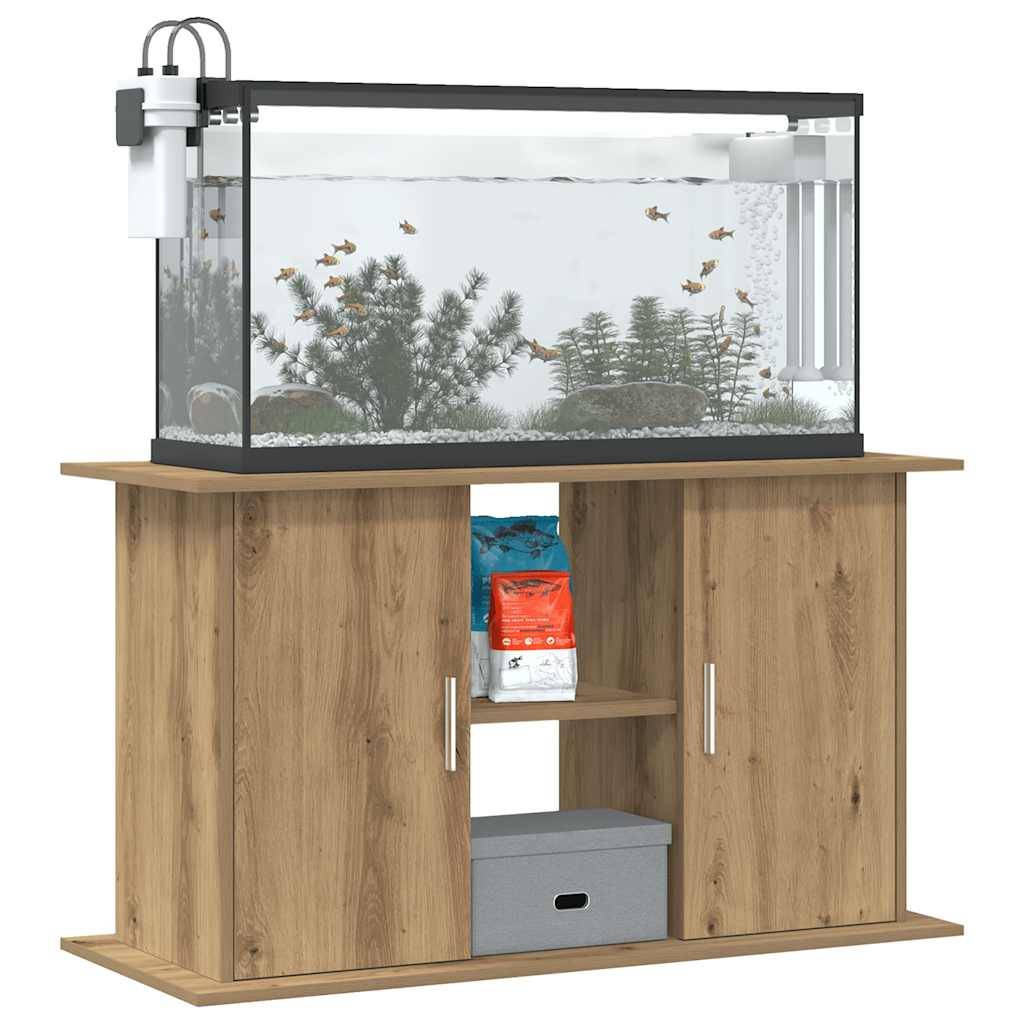 Meuble Aquarium 101cm Bois d'Ingénierie 3 Niveaux Rangement Chêne Artisanal - ComfortXL Outdoor Living - Image 3