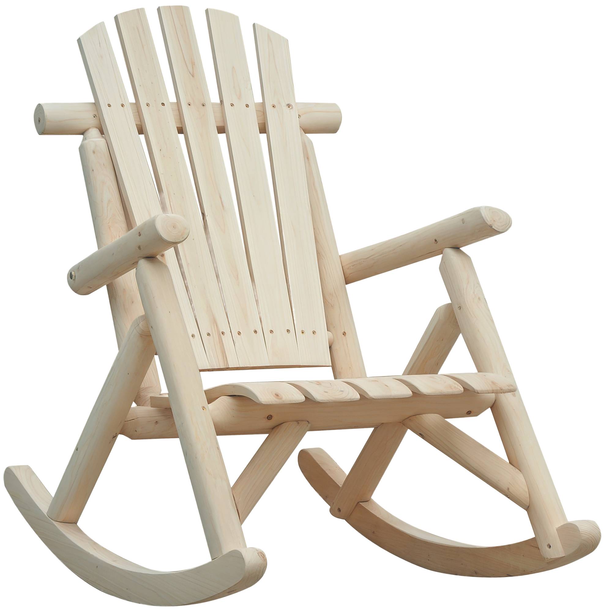 Fauteuil à bascule bois de sapin naturel 96 x 66 x 98 cm - PANGIVO - Image 1