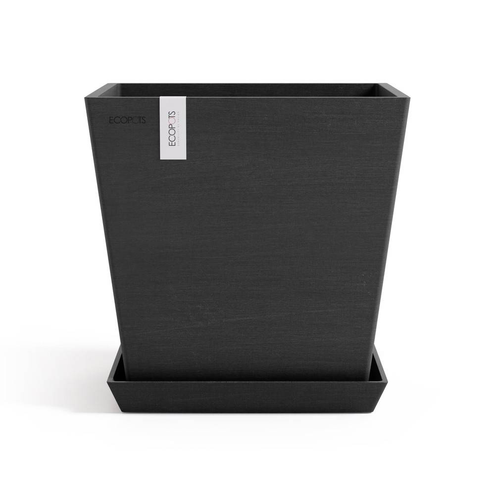 Ecopots - Pot Carré Rotterdam 25 Gris Foncé + réservoir d'eau - 25,2 x 25,2 x H. 24,5 cm - 10,7 L ECOPOTS - Imagen 3