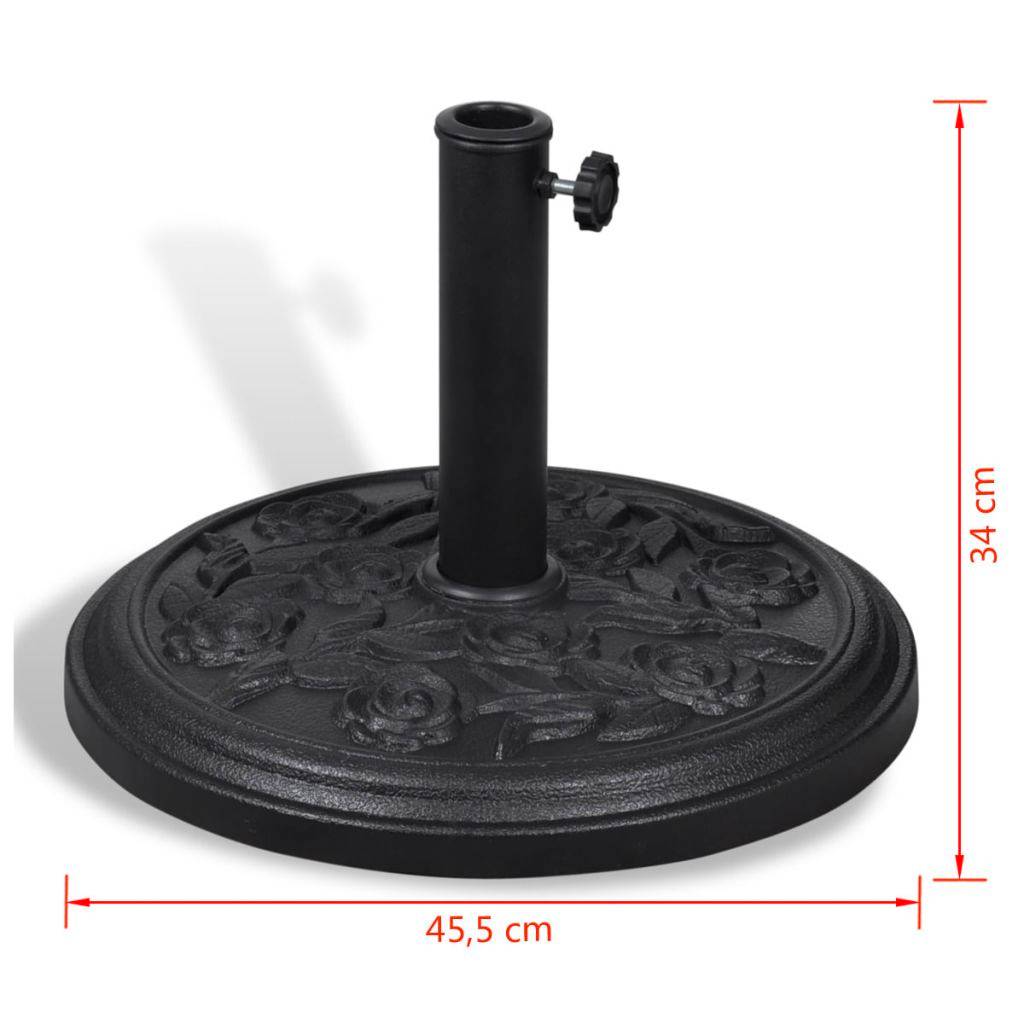 Helloshop26 - Pied socle base de parasol rond en résine noir 9 kg diamètre 38 et 48 mm - Imagen 4