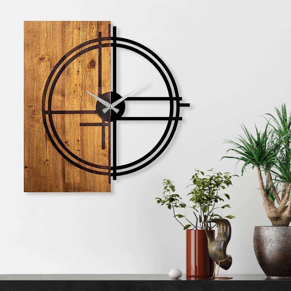 Hanah Home - Horloge en bois et métal Clock Cercle - Imagen 2