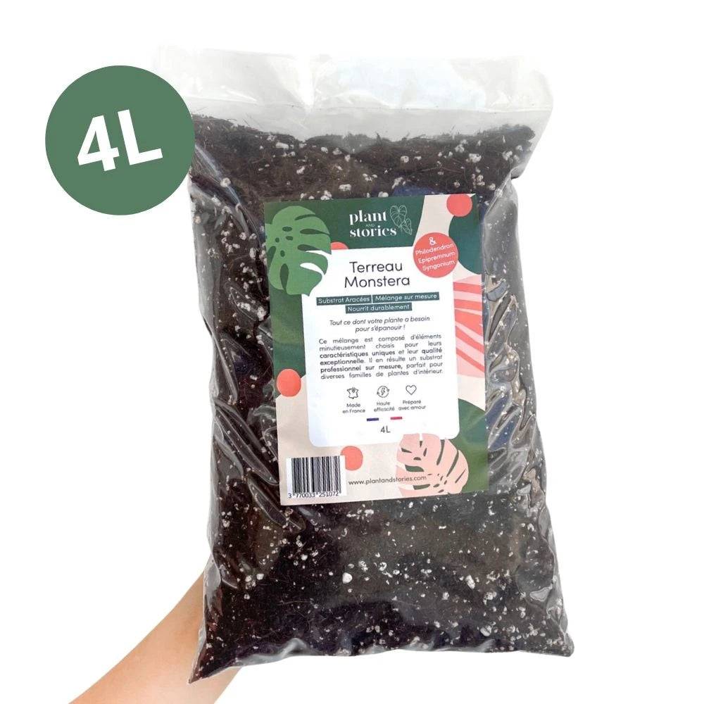 Terreau monstera - Enrichi en mycorhize et bacillus - Substrat Aracées - 4L - Terreau rempotage