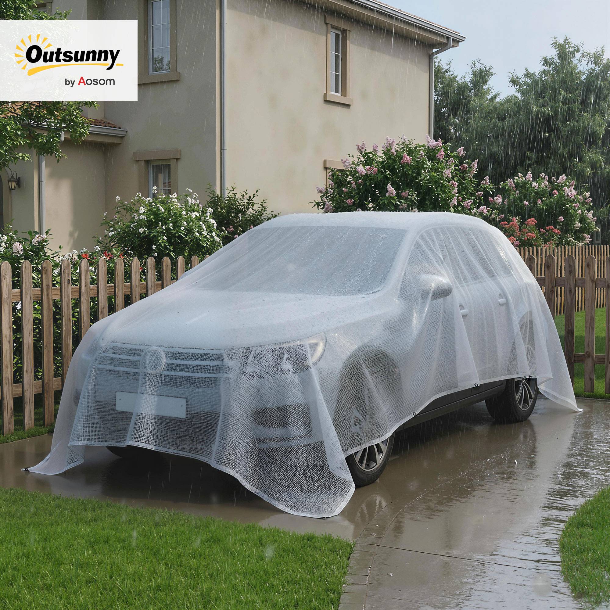 ComfortXL - Bâche de protection en polyéthylène blanc 6 x 4 m imperméable pour meubles de jardin et bois avec 20 œillets - Image 10