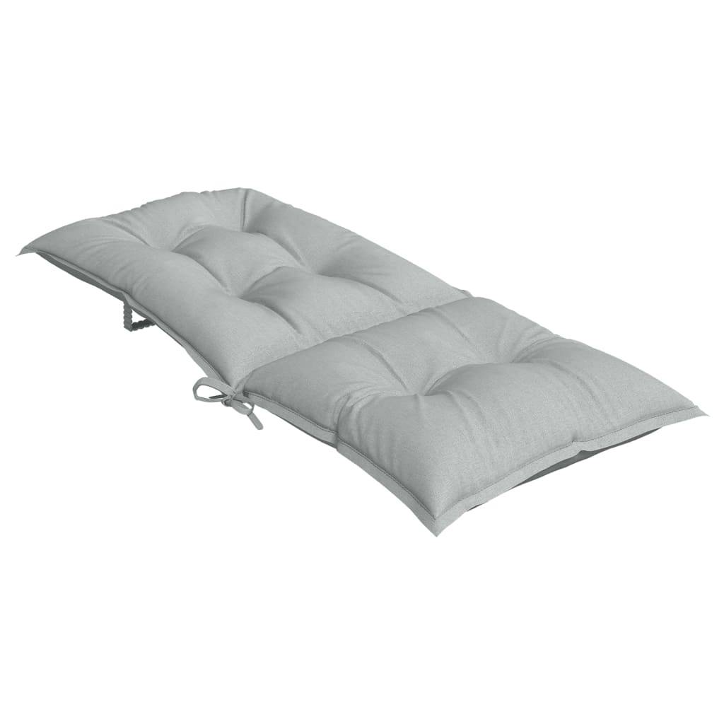 Coussins de chaise à dossier haut polyester gris clair 120 x 50 x 7 cm - PANGIVO - Image 6