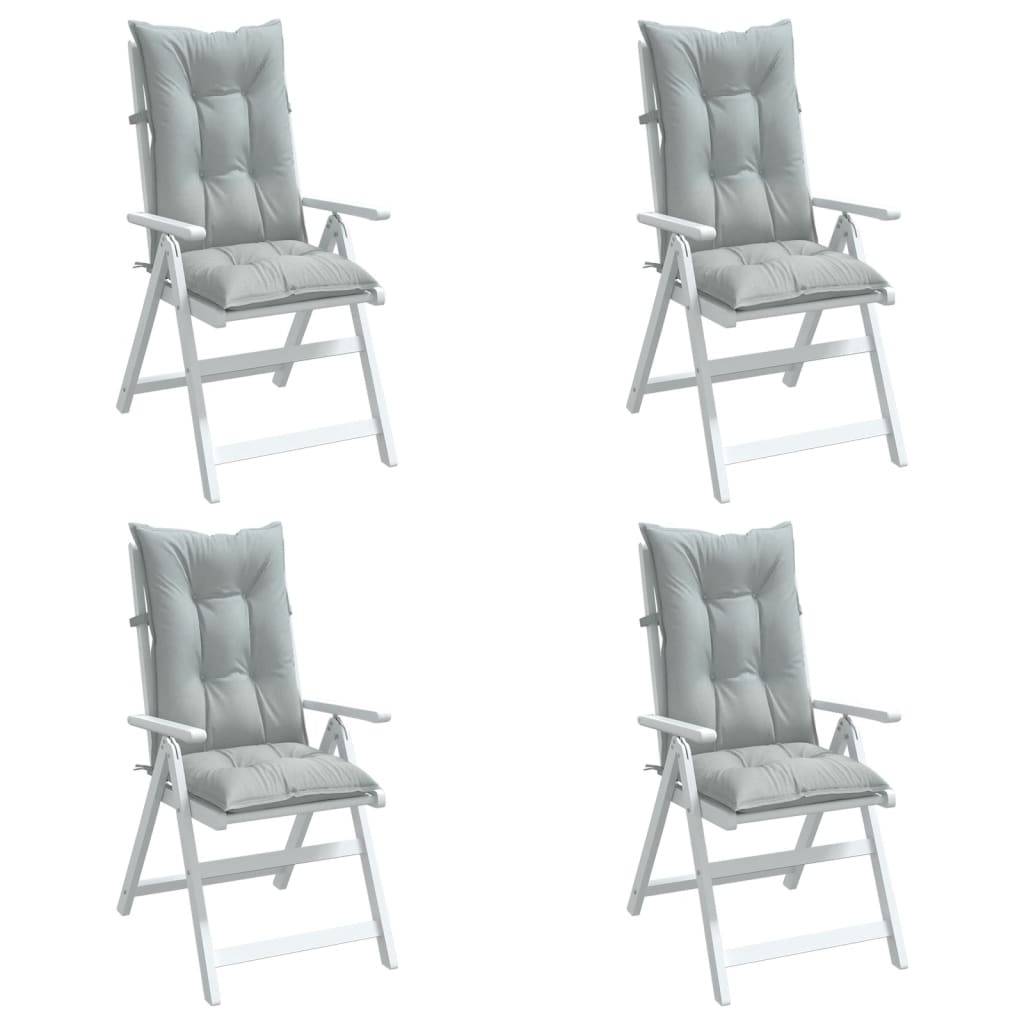 Coussins de chaise à dossier haut polyester gris clair 120 x 50 x 7 cm - PANGIVO