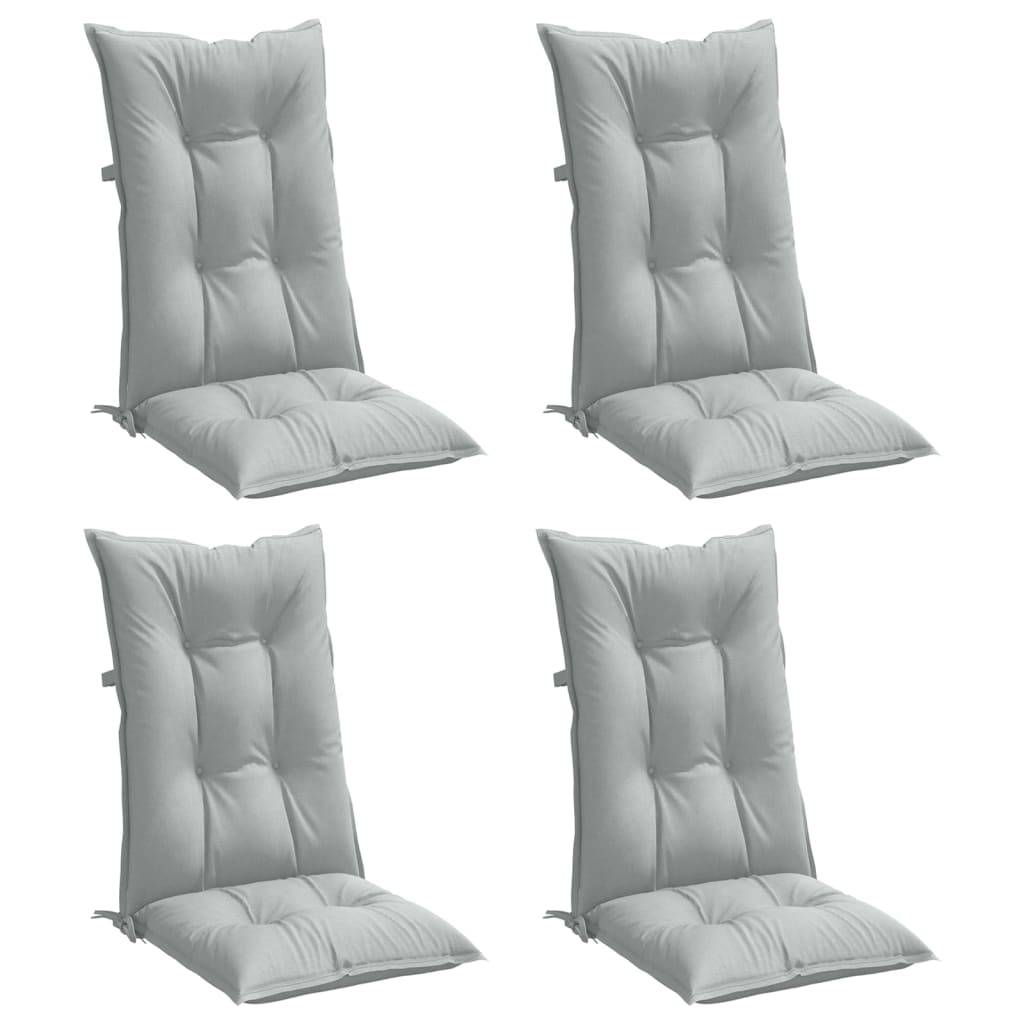 Coussins de chaise à dossier haut polyester gris clair 120 x 50 x 7 cm - PANGIVO - Image 4